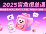 2025盲盒爆单课,抖店搭建+5天起号+私域变现,单月GMV突破10万