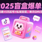 2025盲盒爆单课,抖店搭建+5天起号+私域变现,单月GMV突破10万
