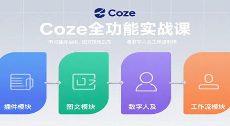 Coze全功能实战课:节点插件运用、图文视频生成与数字人及工作流制作