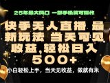 当天出收益，新技术、0违规，轻松日入500+