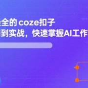 全网最全的coze扣子从入门到实战,快速掌握AI工作流搭建