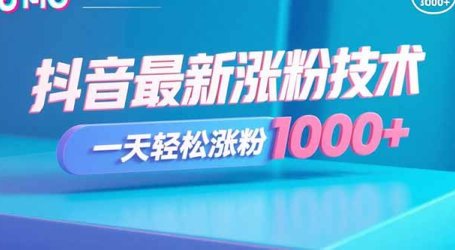 抖音最新涨粉技术，一天轻松涨粉1000+