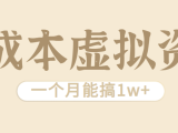 相当暴利的虚拟资源项目,无需成本一个月能搞1w+