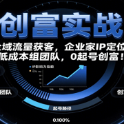 AI创富实战课:企业家IP定位,全域流量获客,低成本组团队,0起号创富!