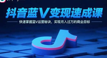 抖音蓝V变现速成课，快速掌握蓝V运营秘诀，实现月入过万的商业目标