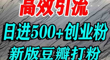 豆瓣打精准创业粉,老平台有老平台优势,努力做日进500+流量不是问题