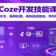 Coze开发技能课:从插件开发到文本、视频处理,再到信息查询,带你解锁多领域技能