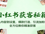小红书获客秘籍:从内容到设置,爆款打造、引流加粉,全方位教你精准获客