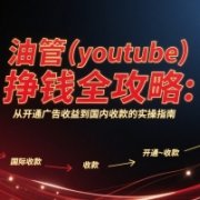 油管(youtube)挣钱全攻略:从开通广告收益到国内收款的实操指南(更新)