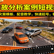 交通事故分析案例短视频创作,剪辑技巧、文案模板、配音教学,快速起号,轻松月入2w+