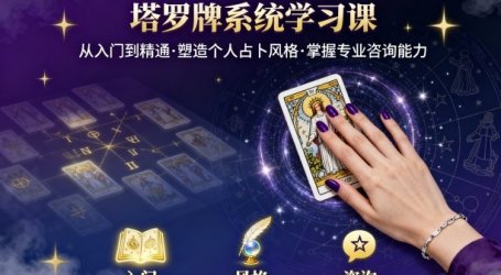 塔罗牌系统学习课,助你从入门到精通,塑造个人占卜风格,掌握专业咨询能力