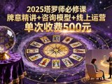 2025塔罗师必修课，牌意精讲+咨询模型+线上运营，单次收费500元