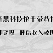 搬运即变现！最新黑科技快手带货Ai搬运技术，睡后收入破四位数