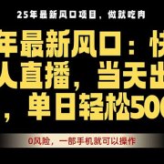 25年最新无人直播玩法，当天秒出单，一部手机就可操作