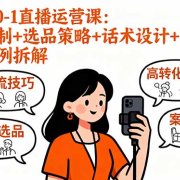 小红书0-1直播运营课:推流机制+选品策略+话术设计+百万级直播案例拆解