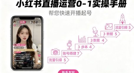 小红书直播运营0-1实操手册，帮您快速开播起号
