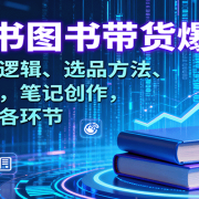 小红书图书带货爆单课:涵盖底层逻辑、选品方法、流量玩法,笔记创作,打通卖书各环节