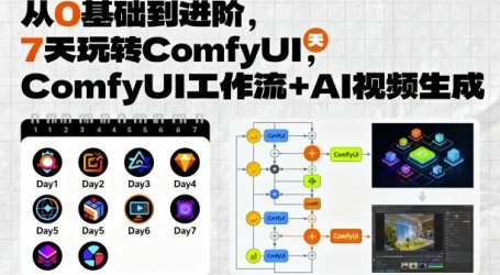 从0基础到进阶，7天玩转ComfyUI，Comfyui工作流+AI视频生成