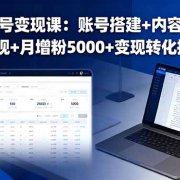 公众号变现课:账号搭建+内容运营+商业变现+月增粉5000+变现转化提升4倍