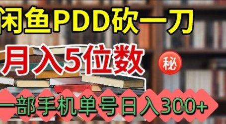闲鱼PDD砍一刀，一部手机就可以操作，单号日入3张