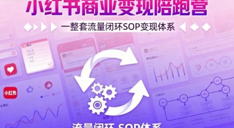 小红书商业变现陪跑营，轻IP矩阵 私域获客 聚光投流，一整套流量闭环SOP变现体系
