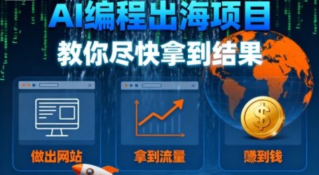 AI编程出海项目，教你尽快拿到结果-做出网站、拿到流量、賺到钱