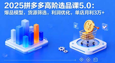 2025拼多多高阶选品课5.0：爆品模型，货源筛选，利润优化，单店月利3万+