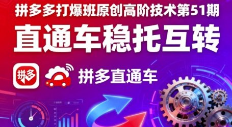 拼多多打爆班原创高阶技术第51期，直通车稳托互转