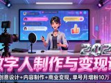 2025数字人制作与变现课，创意设计+内容制作+商业变现，单号月增粉10万+