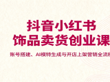 抖音小红书饰品卖货创业课，账号搭建、AI模特生成与开店上架营销全流程