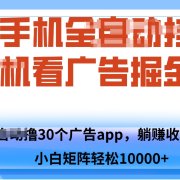 手机自.动卦机撸30个广告APP平台，单机200+，矩阵去做轻松10000+