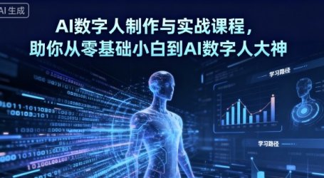 AI数字人制作与实战课程，助你从零基础小白到AI数字人大神
