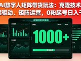 AI数字人矩阵带货玩法:克隆技术、文案驱动、矩阵运营,0粉起号日入千元