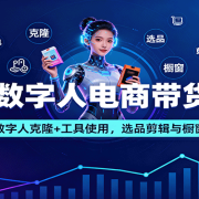 AI数字人电商带货课:星幻数字人克隆+工具使用,选品剪辑与橱窗开通