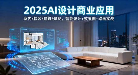 2025AI设计商业应用：室内/软装/建筑/景观，智能设计+效果图+动画实战