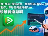 视频号+快手+抖音运营，赛道剪辑/数字人直播/爆款制作，单号日佣金峰值2w+