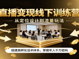 直播变现线下训练营，从定位设计到流量玩法，搭建高转化话术体系，掌握年入千万密码