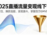 2025直播流量变现线下课，IP定位、爆款选题、变现漏斗，掌握百万GMV密码