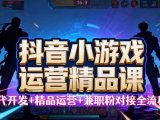 【抖音小游戏精品运营课】小白也可以操作,从0开始学小游戏运营,操作…