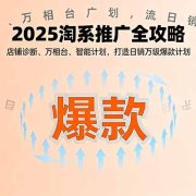 2025淘系推广全攻略，店铺诊断、万相台、智能计划，打造日销万级爆款计划