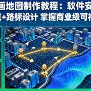三维动画地图制作教程:软件安装+轨迹游览+路标设计 掌握商业级可视化技术