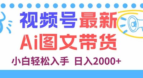 视频号最新AI图文带货，每天几分钟，小白轻松入手，日入2000+