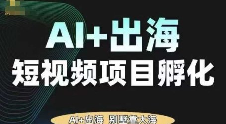 AI·TikTok AI+出海短视频项目孵化，陪你从0-1借助AI实现出海变现