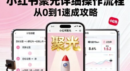 小红书聚光详细操作流程，小红书聚光从0到1速成攻略
