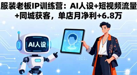 服装老板IP训练营：AI人设+短视频流量+同城获客，单店月净利+6.8万