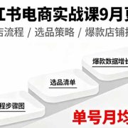 小红书电商实战课9月更新，开店流程/选品策略/爆款店铺打造，单号月均10w+