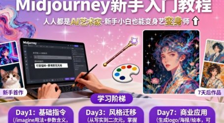 midjourney新手入门教程：人人都是AI艺术家，新手小白也能变身艺术大师