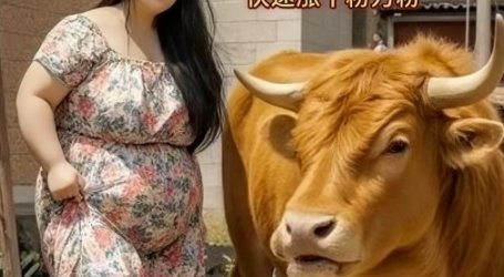 AI美女和大黄牛摔跤搞笑荒诞视频制作教程，快速涨千粉万粉