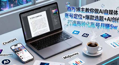 百万博主教你做AI自媒体：账号定位+爆款选题+AI创作 打造高转化账号月赚5w