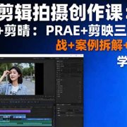 剪辑拍摄创作课:PR+AE+剪映三件套实战+案例拆解+接单技巧,学完月入3+